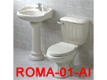 羅馬型單孔面盆及馬桶(全套)粉牙