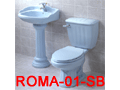 羅馬型單孔面盆及馬桶(全套)淺藍