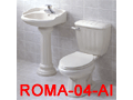 羅馬型4〞孔面盆及馬桶(全套)粉牙